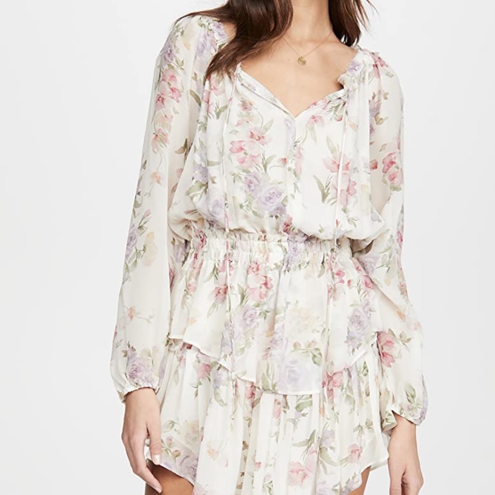 LoveShackFancy Floral Popover Dress (Size XS)
